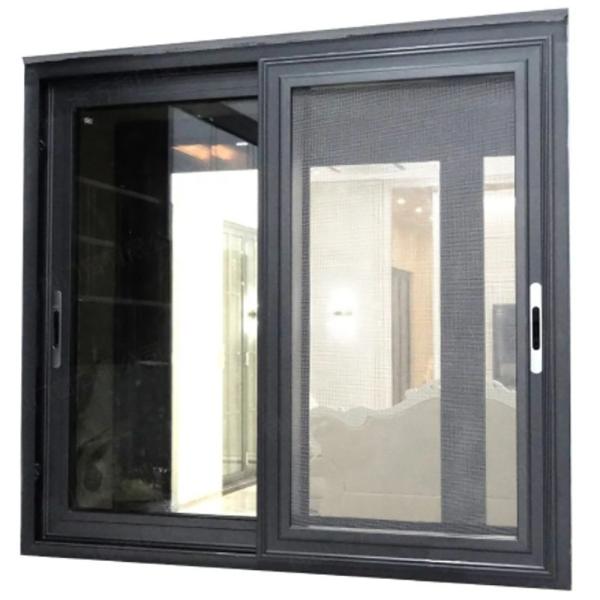 Double Glazed Aluminium 3 Tracks Sliding Windows With Stainless Steel Screen Netting