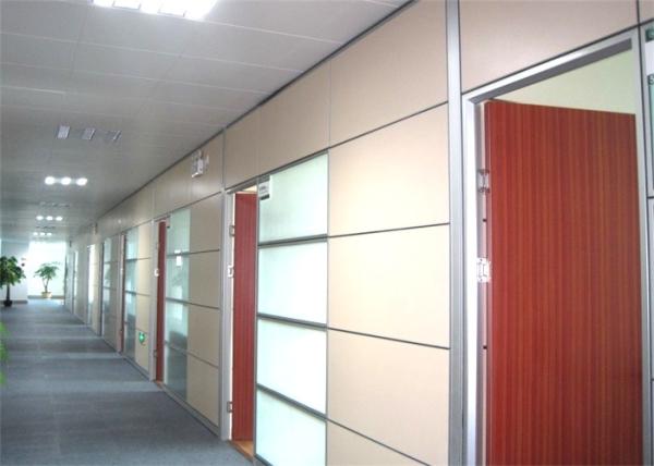 Toughened Safety Wood And Glass Partition Wall With Aluminum Frame
