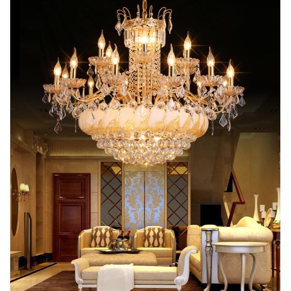 JYLIGHTING Lustre K9 Cristal Bougies Vintage de Luxe pour Salon Grand Lustre Bougie Cristal