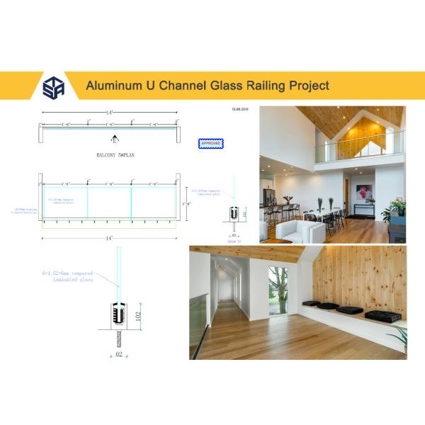 Floor Mount Frameless Glass Balustrade System Stainless Steel 304 / 316