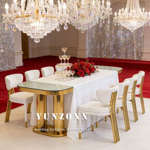 Beautiful Chair Fashion Design Grand Luxury Wedding Chairs Hotel Golden Stainless Steel Metal Dinner Dining Chair