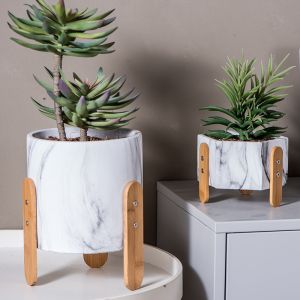 Мини плантаторы столешницы плантаторов бака Succulents цветочные горшки глины цементируют баки завода мраморизуют плантаторов