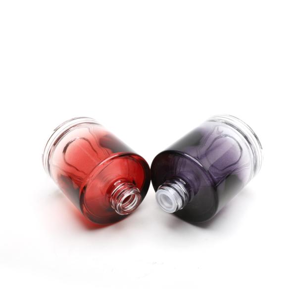 Luxury Fat 40ml Glass Liquid Foundation Bottles Round Colored