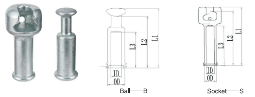 Instalação de isolantes de esferas e tomadas galvanizadas a quente de alta tensão