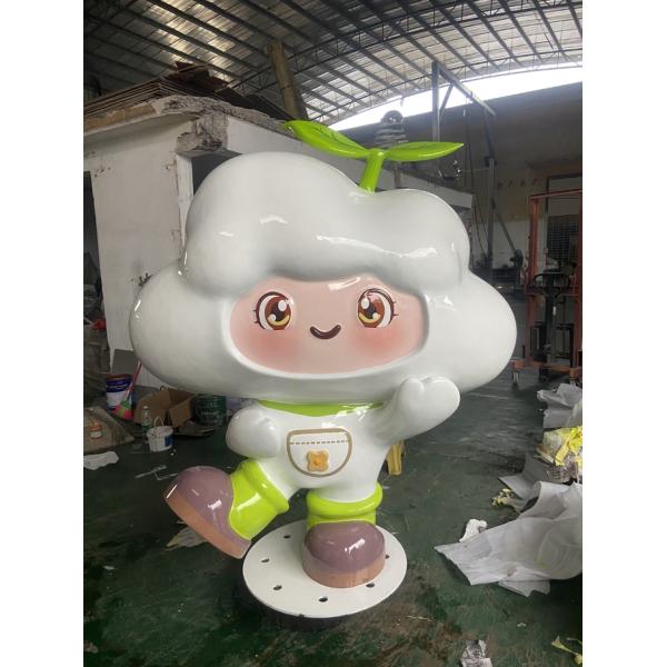 White Cloud Cartoon Sculpture Fiberglass Customization