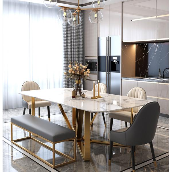 Marble Top Hotel Dining Table Fireproof