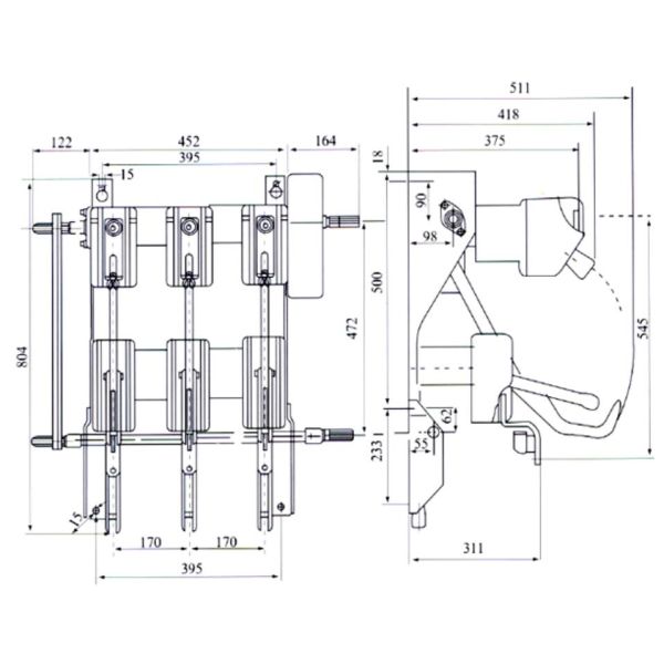 12KV 630A Load Break Switch Impact Resistant ABB NAL Switch Disconnector