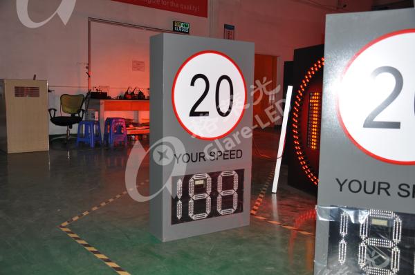 Highway Vehicle Speed Test Radar LED Display Single Radar Speed Sign Dual Viewing Angle 30