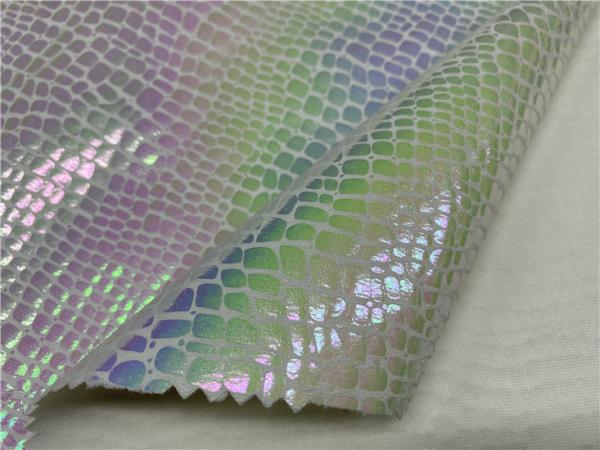 Crocodile Laminated Design Printed PU leather 0.6mm For Ladies Jacket , Leggings