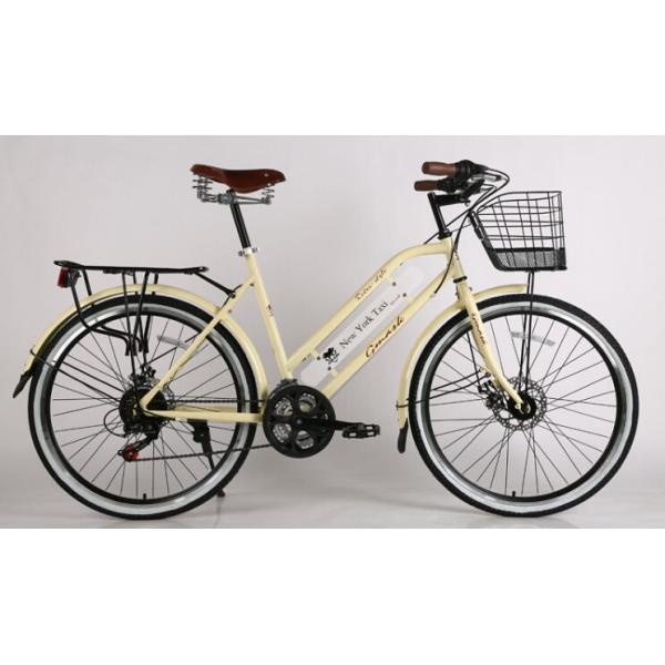Coaster brake hi-ten steel  24/26 inch New York style city bike with Shimano 6/7 speed and Cowhide seat