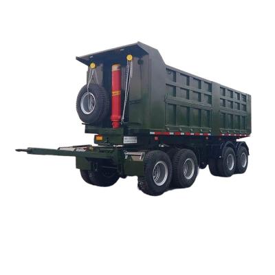 FUWA BPW Axle 27CBM Dump Draw Bar Trailer With 4 Axles Truck Performance