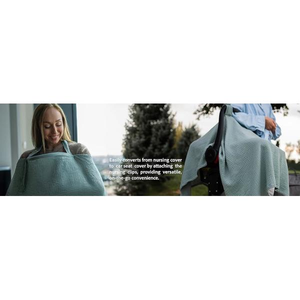 Couverture d'allaitement en mousseline 5-en-1 pour l'allaitement et la protection du siège auto
