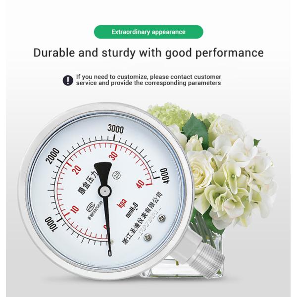 High Pressure Gas Meter 2.5% Accuracy Stainless Steel Diaphragm Seal Pressure Gauge
