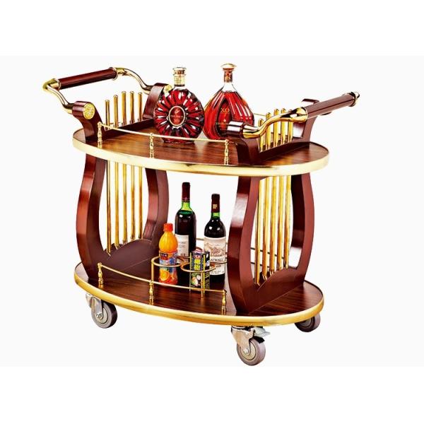 2 полки чернят деревянное оборудование обслуживания вагонетки вина роскошного отеля ликера/напитка комнаты