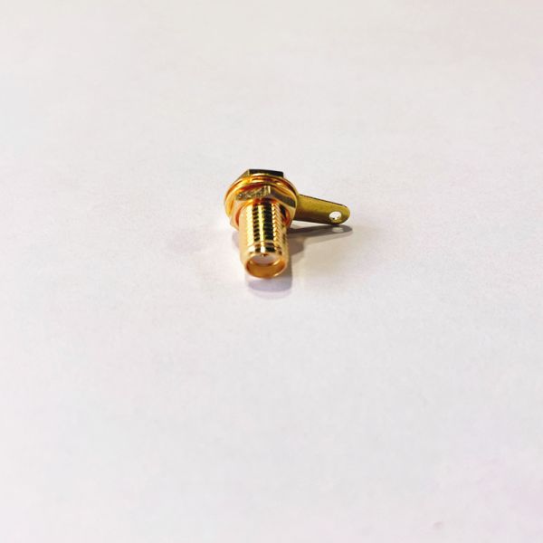 Gold Plated Brass PCB Jack Connector High Reliability SMA Female Bulkhead Connector SMA-KY