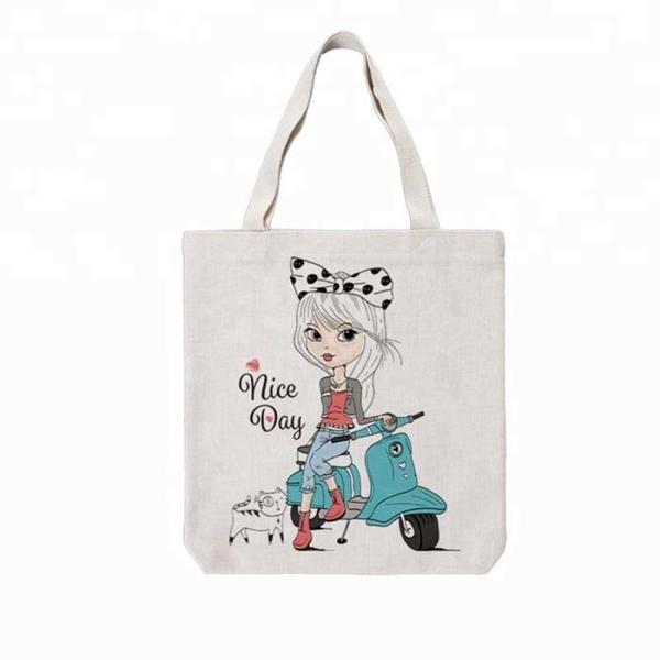Différentes tailles de sac de magasinage en lin blanc à sublimation simple pour l'impression de logo à sublimation