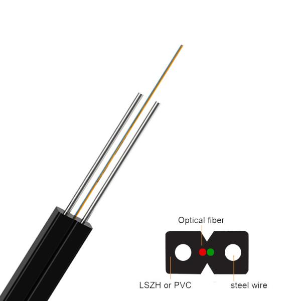 2 Core G.657A1 FTTH Drop Fiber Optic Cable GJXH Indoor Optical Fiber Cable