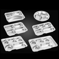 Plateaux de repas pour enfants en acier inoxydable Plateaux de repas divisés Rectangle