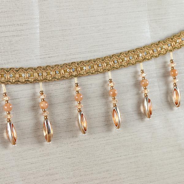 Handmade fashionable chain beads lace tassels fringes for curtain/sofa/pillow decoration