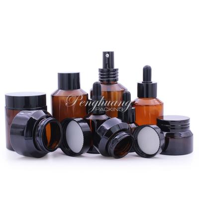 Grupo de empacotamento cosmético de vidro do OEM reciclável para o soro de creme da loção