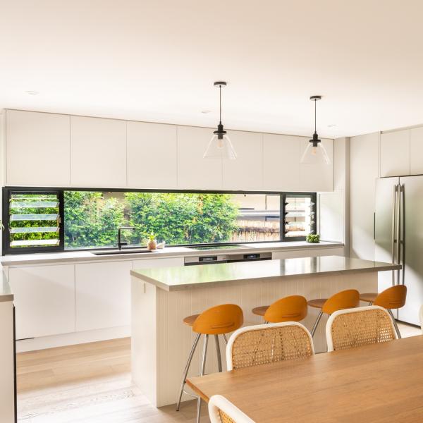 Indoor L Shape Melamine Kitchen Cabinet With Island 18mm HMR