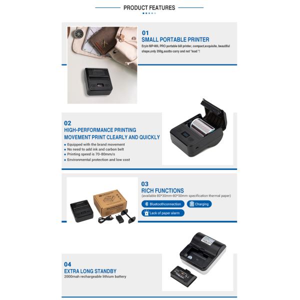 Max. Resolution 203 Dots/line Wireless Thermal Receipt Printer for Fast Transactions