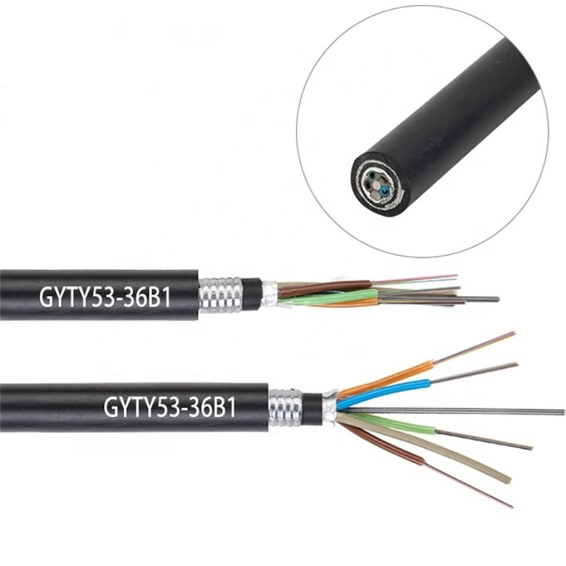 Double Sheath 24 Cores GYTA53 Underground Fiber Optic Cable Single Mode