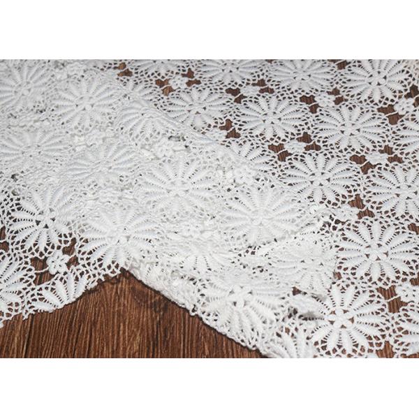 Custom DTM Polyester Floral Guipure Lace Dress Fabric For Haute Couture