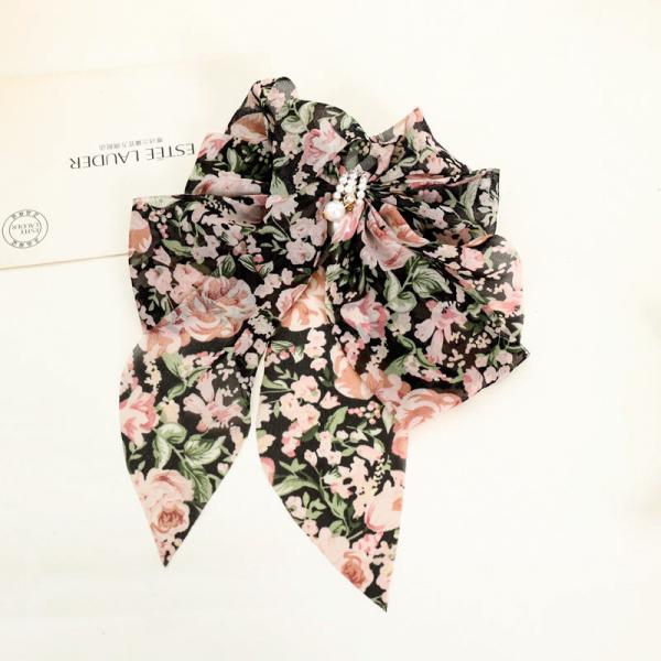 Korean Decorative Hair Clips Pins Spring Fresh Printing Butterfly Sweet Flower Pearl Horsetail 15cmx22cm