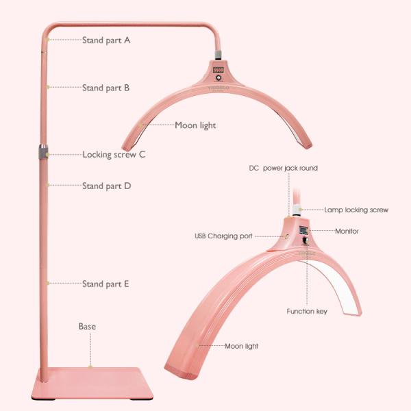60w Ласши 3200k 6500k Led Half Moonlight Fill Lamp With Tripod Stand For Beauty Makeup Spa (Ледующая лампа с триподом для косметического макияжа)