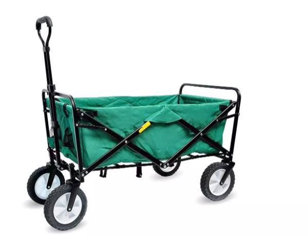Green Four Wheel Heavy Duty Collapsible Wagon Large Capacity Versatile