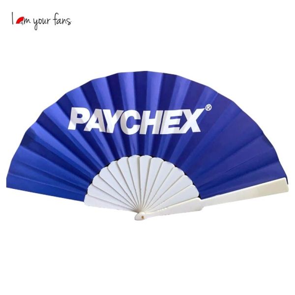 High Quality Promotion Advertising Plastic Plain Handheld Fan Folding Plastic Paper Fan