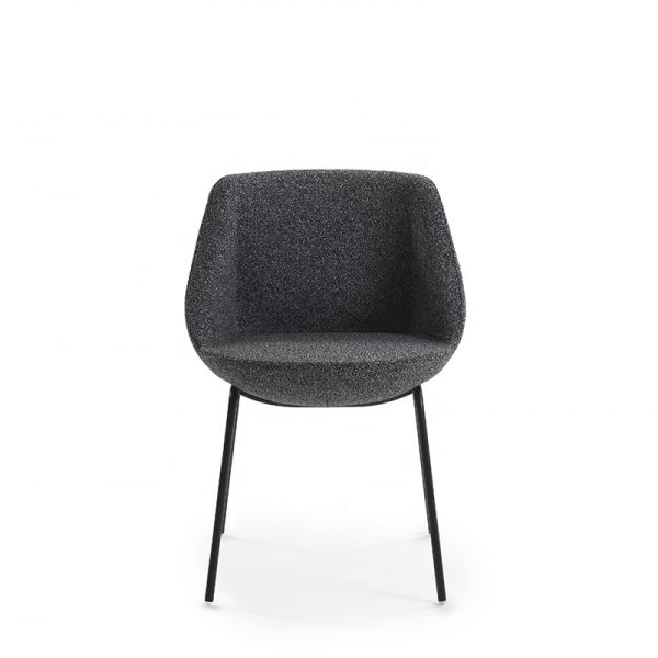 Comfortable Fabric Back Armless Accent Chair with Metal Legs-Modern Design for Bedroom Gym & Living Room Use