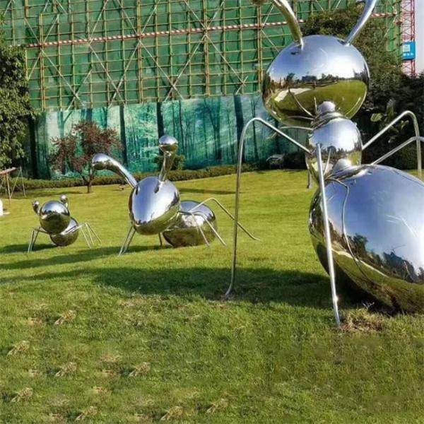 Decoração de jardim de tamanho grande Arte animal de metal Escultura de formiga de aço inoxidável