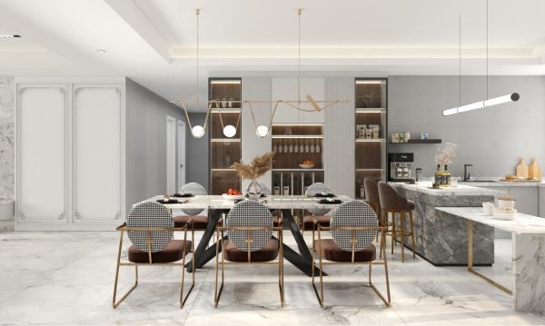 Modern Custom Stainless Steel Kitchen Cabinet Set Furniture Coffee Color