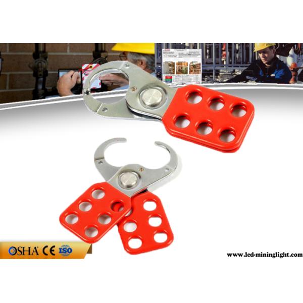 Red Safety Lock Out Six Holes Vinyl Coated 1 Inch / 1.5 Inch Lock Shackle