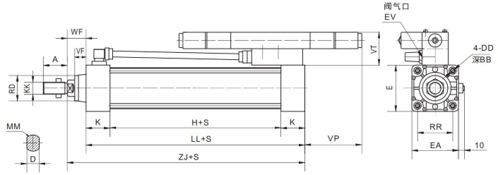 10A-5 Heavy Air Cylinder than SC cylinder more long service life
