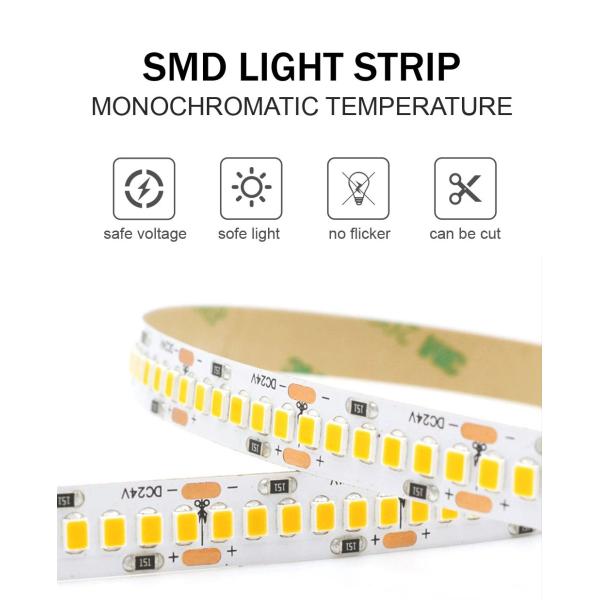 DC12V/24V 10mm 240led 2835 SMD LED Strips Cuttable Flexible Light Strip with Dimmer