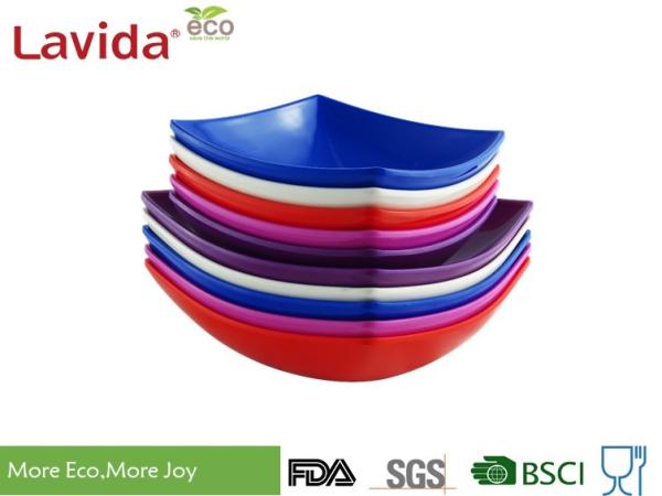 Durable Square Melamine Plates Bowls BPA Free Custom Made With Printing Logo