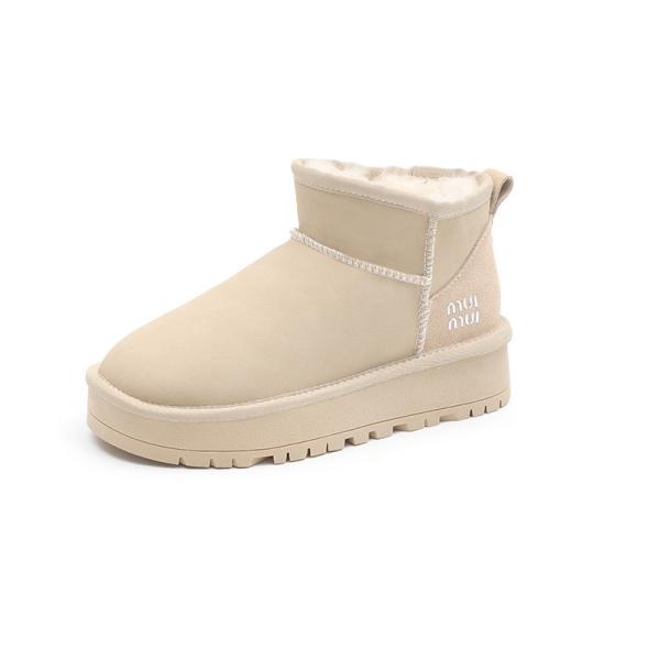 Thick Sole Height Increasing Snow Boots Women'S Winter Plus Velvet Thick Waterproof Wool Shoes