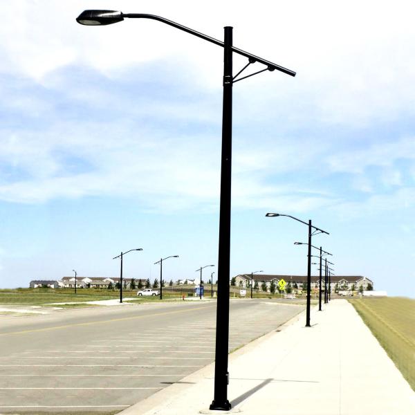 Galvanised Steel Outdoor Street Light Pole 6m To 12m Height