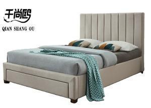 factory wholesale double king size light grey velvet fabric upholstered soft
