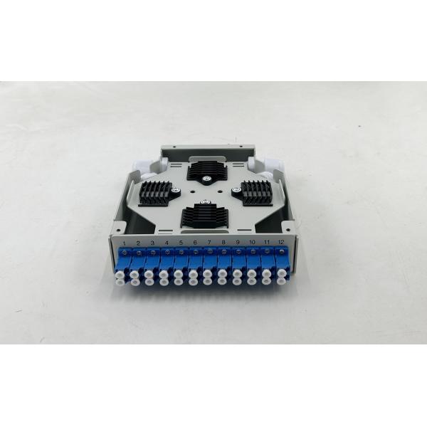 12 puertos LC dúplex DIN Panel de parches de fibra montado en el tren