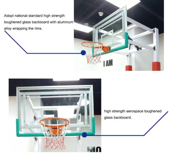 High Density Basketball Hoop Stand Height 3.05M Balancing Weight 400 KG/PCS
