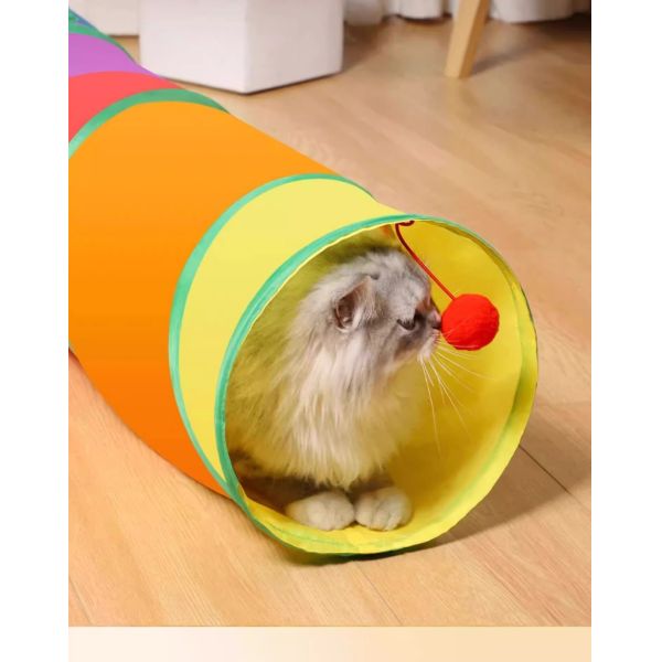 Foldable Cat Tunnel Toy Lightweight Self Entertainment Cat Play Tunnel Pet Toys