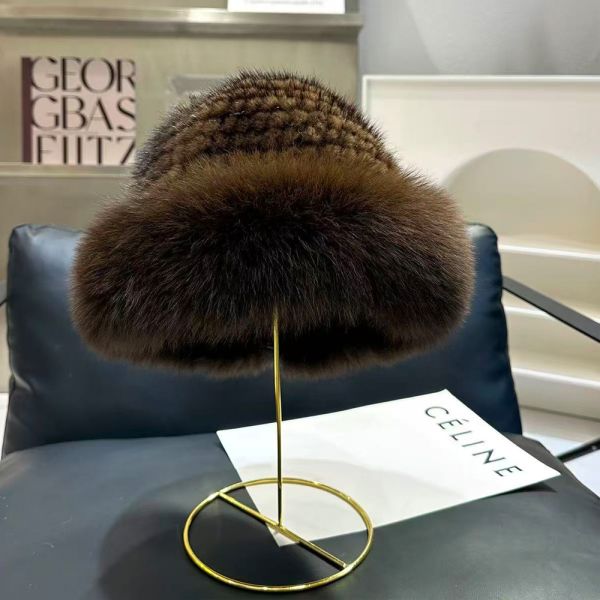 Faux Mink Faux Fox Fur Warm Fisherman Hats