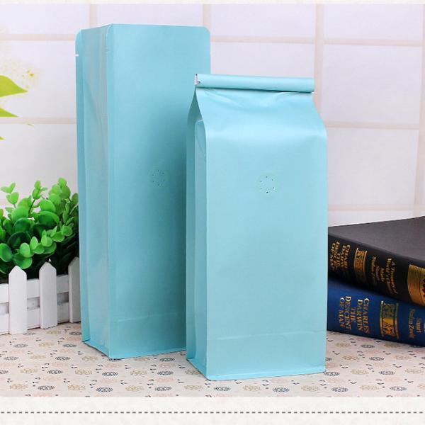 Half Pound Coffee Bean Packaging Bags , Zipper Coffee Pouch Bags Flat Bottom 90 X 255 X 60mm