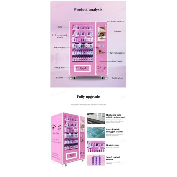 Zhongda LED Lash Lipgloss Vending Machine Cosmetic Vending Machine with Customized Design