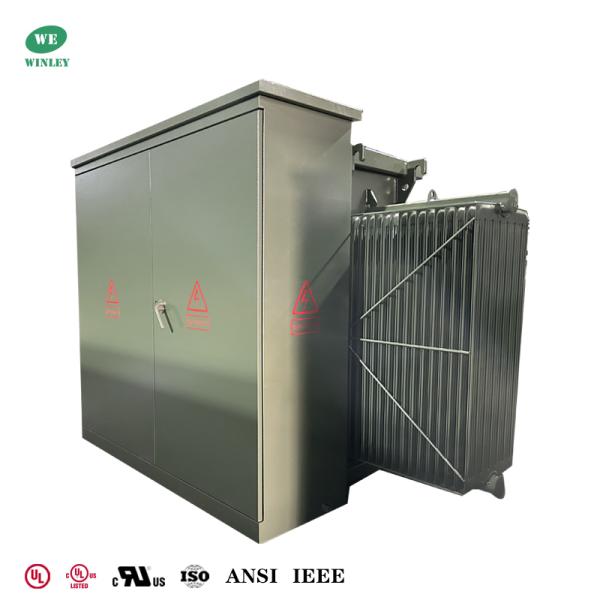 UL認証 3750 kVA 三相パッドマウント配電変圧器 12470V から 480V ANSI IEEE DOE 2016 規格