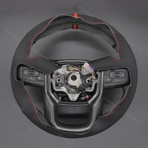 Customized Available Durable PU Leather Hand Sewn Steering Wheel Wrap for GMC Sierra 1500 Limited 2500 3500 Yukon (XL) 2014-2020